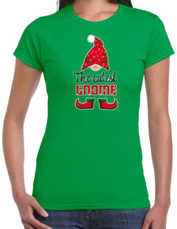 Bellatio Decorations fout kersttrui t-shirt dames - Schattigste gnoom - groen - Kerst kabouter XS - kerst t-shirts