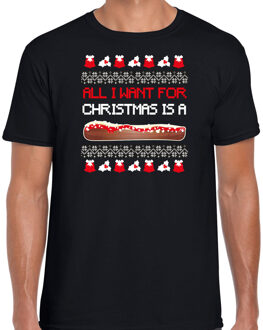 Bellatio Decorations fout kersttrui t-shirt heren - Frikandel speciaal - zwart - Frituur snack 2XL - kerst t-shirts