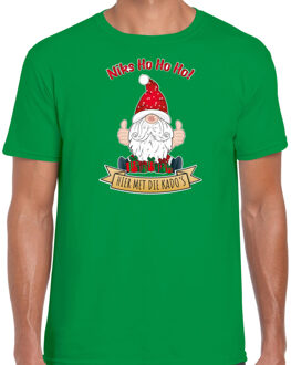 Bellatio Decorations fout kersttrui t-shirt heren - Kado Gnoom - groen - Kerst kabouter 2XL - kerst t-shirts