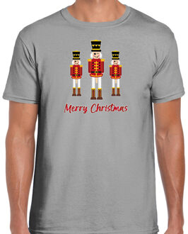 Bellatio Decorations Fout kersttrui t-shirt voor heren - Notenkrakers - grijs - piemel/penis XL