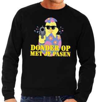 Bellatio Decorations Fout paas sweater zwart  donder op met je Pasen voor heren 2XL