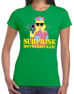 Bellatio Decorations Fout paas t-shirt groen surprise motherfucker voor dames M
