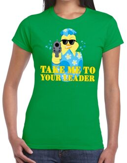 Bellatio Decorations Fout paas t-shirt groen take me to your leader voor dames XL