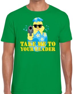 Bellatio Decorations Fout paas t-shirt groen take me to your leader voor heren 2XL