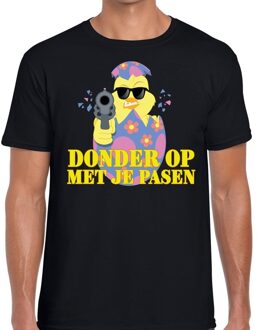Bellatio Decorations Fout paas t-shirt zwart  donder op met je Pasen voor heren S