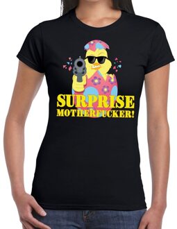 Bellatio Decorations Fout paas t-shirt zwart surprise motherfucker voor dames