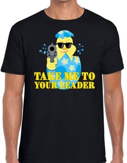 Bellatio Decorations Fout paas t-shirt zwart take me to your leader voor heren S