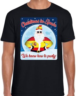 Bellatio Decorations Fout Spanje kerstborrel t-shirt christmas in Spain zwart voor heren L (52) - kerst t-shirts