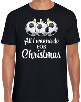 Bellatio Decorations Fout voetbal Kerst t-shirt sport zwart voor heren 2XL - kerst t-shirts