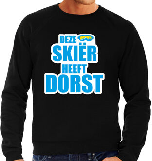 Bellatio Decorations Foute Apres ski sweater Deze skieer heeft dorst zwart heren 2XL