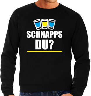 Bellatio Decorations Foute Apres ski sweater Schnapps du zwart heren L