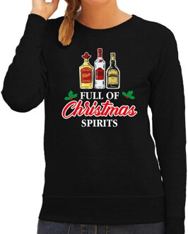 Bellatio Decorations Foute drank humor Kersttrui Kerst sweater zwart voor dames 2XL - kerst truien