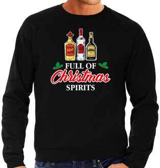 Bellatio Decorations Foute drank humor Kersttrui Kerst sweater zwart voor heren 2XL - kerst truien