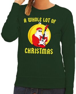 Bellatio Decorations Foute feest kerst sweater groen A Whole Lot of Christmas voor dames XS (34) - kerst truien