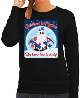 Bellatio Decorations Foute Friesland kersttrui Christmas in Fryslan zwart voor dames