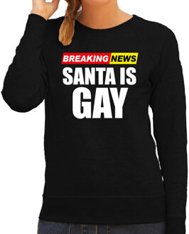Bellatio Decorations Foute humor Kersttrui breaking news gay Kerst sweater zwart voor dames M - kerst truien