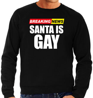 Bellatio Decorations Foute humor Kersttrui breaking news gay Kerst sweater zwart voor heren