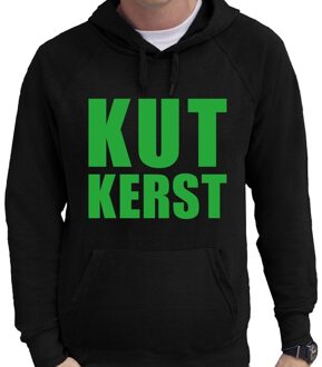 Bellatio Decorations Foute Kerst hoodie / hooded sweater - KUT Kerst - zwart voor heren - kerstkleding / kerst outfit S