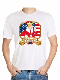 Bellatio Decorations Foute kerst shirt wit - Donald Trump - Christmas is gonna be huge - voor heren L