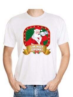 Bellatio Decorations Foute kerst shirt wit - Im not drunk - dronken Kerstman tshirt - voor heren 2XL