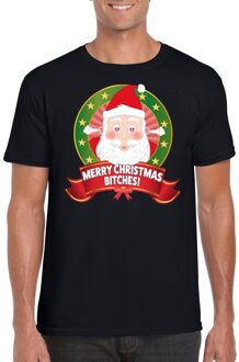 Bellatio Decorations Foute Kerst t-shirt merry christmas bitches voor heren - Kerst shirts 2XL