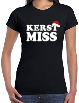 Bellatio Decorations Foute Kerst T-shirt voor dames - Kerstmiss - zwart - Kerstmuts