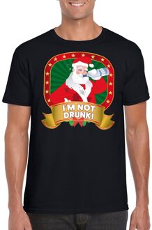 Bellatio Decorations Foute Kerst t-shirt zwart Im not drunk voor heren - Kerst shirts 2XL