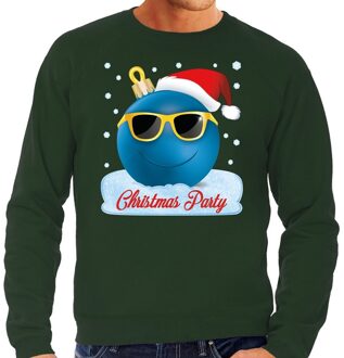 Bellatio Decorations Foute kerstborrel sweater / kersttrui Christmas party groen voor heren 2XL (56) - kerst truien