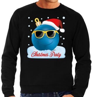 Bellatio Decorations Foute kerstborrel sweater / kersttrui Christmas party zwart voor heren 2XL (56) - kerst truien