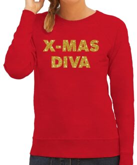 Bellatio Decorations Foute kerstborrel trui / kersttrui Christmas Diva goud / rood dames 2XL (44) - kerst truien