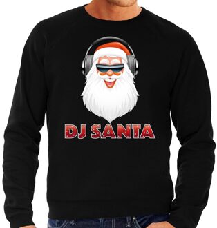 Bellatio Decorations Foute kerstborrel trui / kersttrui dj santa dance music zwart voor heren 2XL (56) - kerst truien