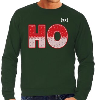 Bellatio Decorations Foute kerstborrel trui / kersttrui Ho Ho Ho groen voor heren 2XL (56) - kerst truien