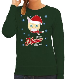 Bellatio Decorations Foute kerstborrel trui / kersttrui I hate Christmas songs / haat kerstmuziek groen voor dames 2XL (44) - kerst truien