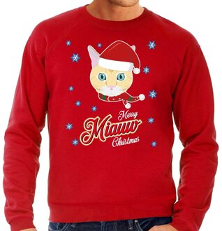 Bellatio Decorations Foute kerstborrel trui / kersttrui I hate Christmas songs / haat kerstmuziek rood voor heren 2XL (56) - kerst truien