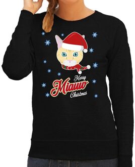 Bellatio Decorations Foute kerstborrel trui / kersttrui I hate Christmas songs / haat kerstmuziek zwart voor dames 2XL (44) - kerst truien