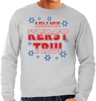 Bellatio Decorations Foute kerstborrel trui / kersttrui Lelijke Kerst trui grijs voor heren 2XL (56) - kerst truien