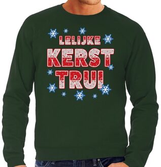 Bellatio Decorations Foute kerstborrel trui / kersttrui Lelijke Kerst trui groen voor heren 2XL (56) - kerst truien