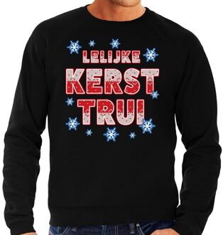 Bellatio Decorations Foute kerstborrel trui / kersttrui Lelijke Kerst trui zwart voor heren 2XL (56) - kerst truien