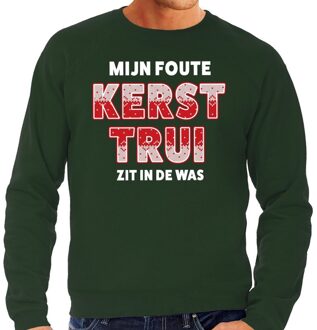 Bellatio Decorations Foute kerstborrel trui / kersttrui Mijn Kersttrui zit in de was groen voor heren 2XL (56) - kerst truien