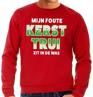 Bellatio Decorations Foute kerstborrel trui / kersttrui Mijn Kersttrui zit in de was rood voor heren 2XL (56) - kerst truien