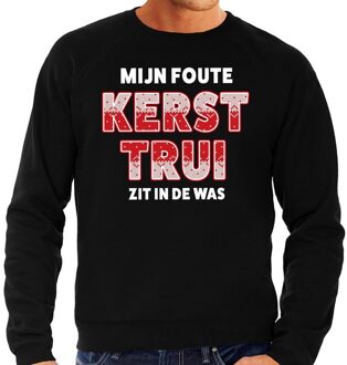 Bellatio Decorations Foute kerstborrel trui / kersttrui Mijn Kersttrui zit in de was zwart voor heren 2XL (56) - kerst truien