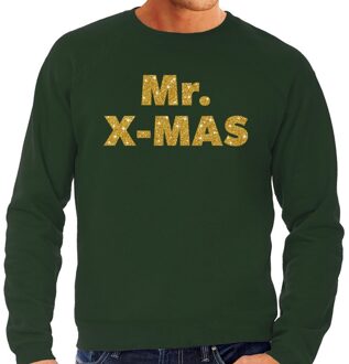 Bellatio Decorations Foute kerstborrel trui / kersttrui Mr. x-mas goud / groen heren 2XL (56) - kerst truien