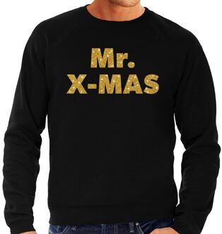 Bellatio Decorations Foute kerstborrel trui / kersttrui Mr. x-mas goud / zwart heren 2XL (56) - kerst truien