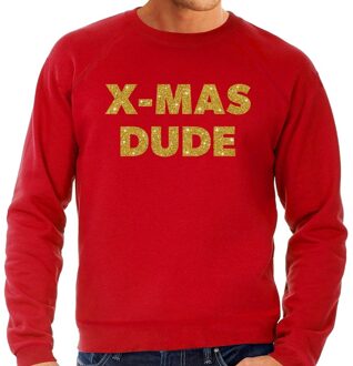 Bellatio Decorations Foute kerstborrel trui / kersttrui x-mas dude goud / rood heren 2XL (56) - kerst truien