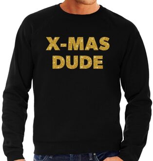 Bellatio Decorations Foute kerstborrel trui / kersttrui x-mas dude goud / zwart heren 2XL (56) - kerst truien