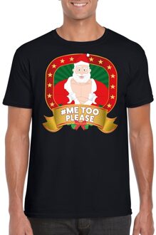 Bellatio Decorations Foute kerstkleding t-shirt Me Too discussie voor heren Zwart
