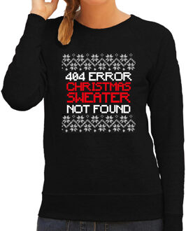 Bellatio Decorations Foute Kersttrui 404 error fun Kerst sweater zwart voor dames 2XL - kerst truien