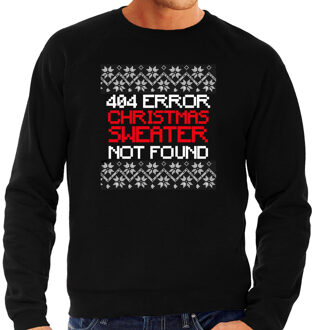 Bellatio Decorations Foute Kersttrui 404 error fun Kerst sweater zwart voor heren M - kerst truien