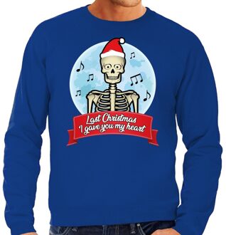 Bellatio Decorations Foute Kersttrui blauw Last Christmas I gave you my heart heren