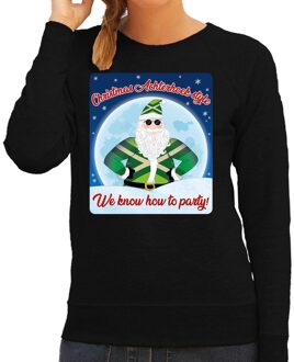 Bellatio Decorations Foute kersttrui Christmas Achterhoek style zwart voor dames